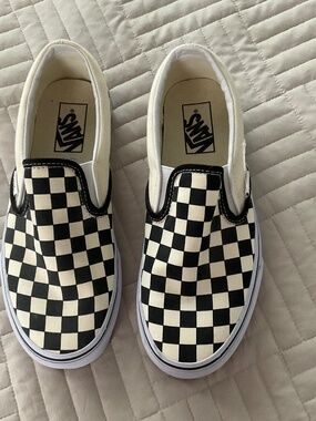 Vans Classic slip-on black and white checker board size 7.5